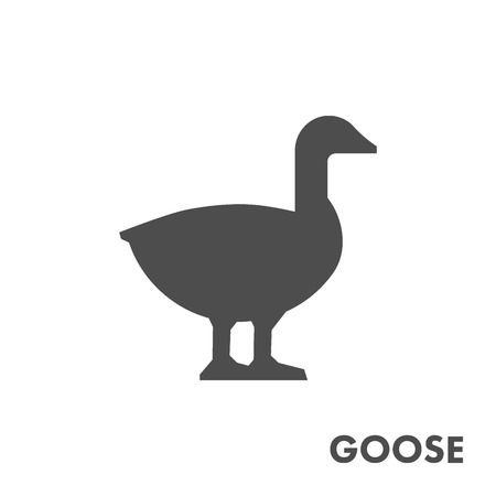 Blacl vector figure of goose. Vector farm bird for web and design.のイラスト素材