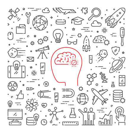 Vector line web design concept for scienceのイラスト素材