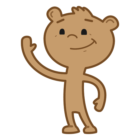 Cute illustration of a bear on white background. Isolated vector animal.のイラスト素材
