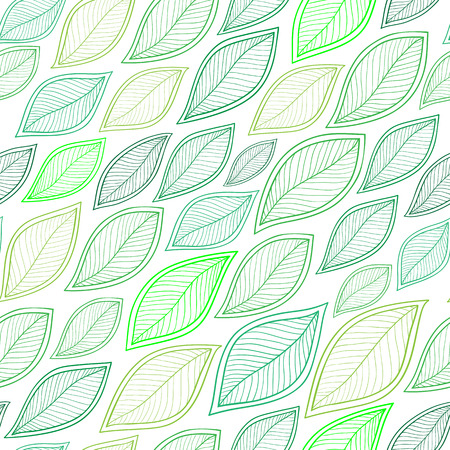 reen autumn leaves on white background vector seamless patternのイラスト素材