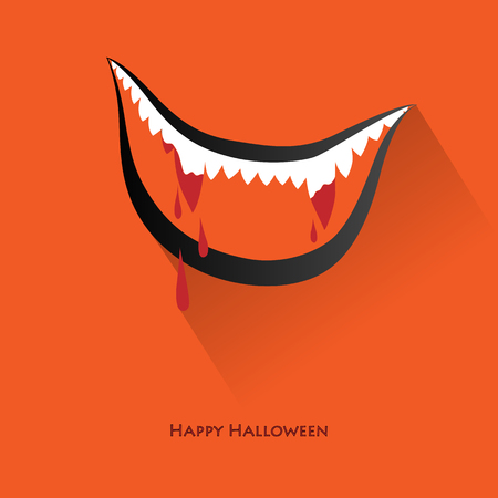 fangs halloween vampire smile vector illustration backgroundのイラスト素材
