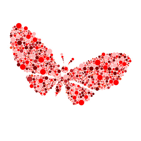 red butterfly isolated on white vector illustrationのイラスト素材