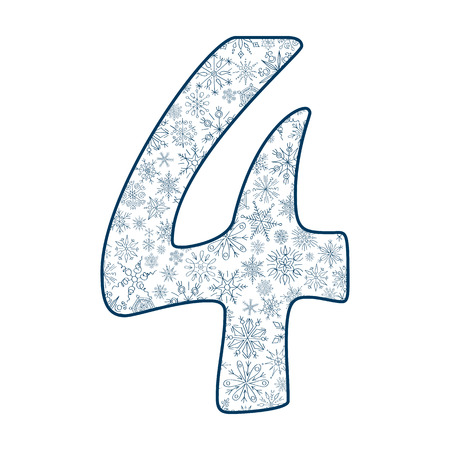 digit number four on white background vector illustrationのイラスト素材