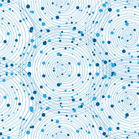 Abstract blue swirls seamless background. Vector illustration.のイラスト素材