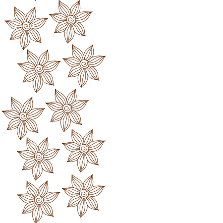 Henna Mehendy Tattoo Doodles Seamless Pattern on a white backgroundのイラスト素材