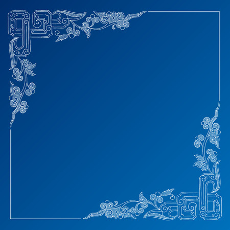 Vector hand-drawn vintage border frameのイラスト素材