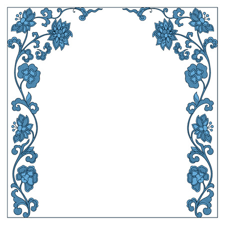 Vector vintage border frame calligraphic design elementsのイラスト素材