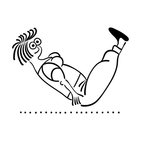 Exercising old woman. morning exercises, vector illustration, Pilates poses setのイラスト素材