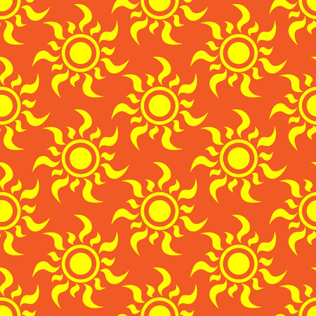 Retro abstract seamless pattern with suns. Retro seamless patterns set.のイラスト素材