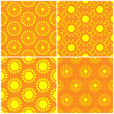 Retro Seamless pattern with sun. Vector illustration. Retro Patterns Setのイラスト素材