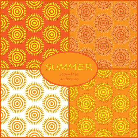 Retro Seamless pattern with sun. Vector illustration. Retro Patterns Setのイラスト素材