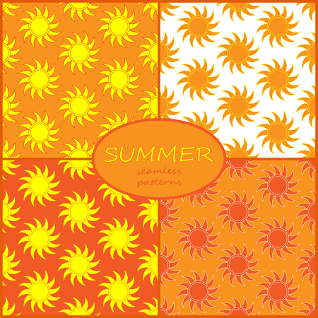 Retro Seamless pattern with sun. Vector illustration. Retro Patterns Setのイラスト素材