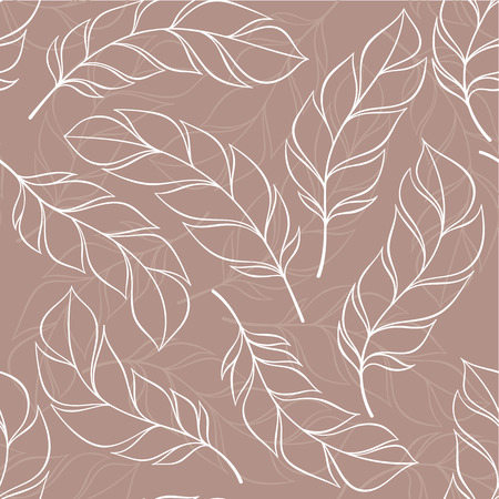 abstract feather pattern. Vector hand drawn seamless patterns with feathersのイラスト素材
