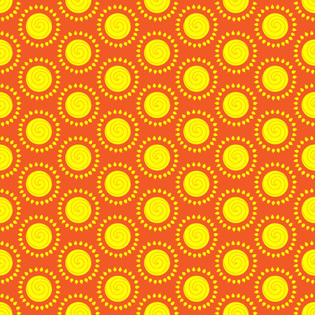 Cute seamless vector pattern of sun. Doodle hand drawn style . Bright and beautiful retro seamless pattern. Retro Patterns Setのイラスト素材