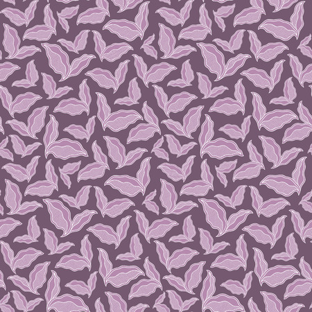 Decorative ornamental seamless spring pattern. Endless elegant texture with leaves. Tempate for design fabric, backgrounds, wrapping paper, package, coversのイラスト素材