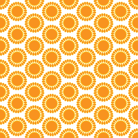 Cute seamless vector pattern of sun. Doodle hand drawn style . Bright and beautiful retro seamless...