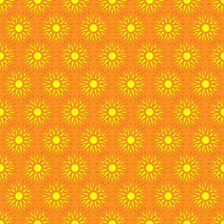 Cute seamless vector pattern of sun. Doodle hand drawn style . Bright and beautiful retro seamless pattern. Retro Patterns Setのイラスト素材
