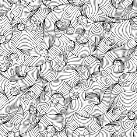 Seamless Pattern for coloring book. Ethnic, floral, retro, doodle, vector, tribal design element. Black and white background. Doodle vector background Henna paisley mehndi doodles design elementのイラスト素材