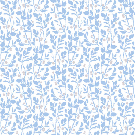 seamless Art Deco vintage pattern with sprigs and berriesのイラスト素材