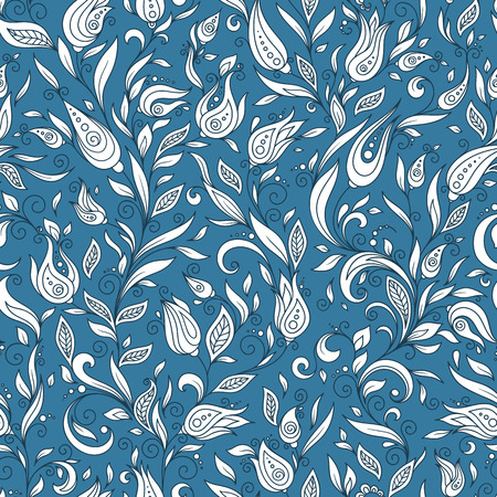 Henna Mehndi Tattoo Flowers Doodles Seamless Pattern. Paisley Flowers Illustration Design Elementsのイラスト素材