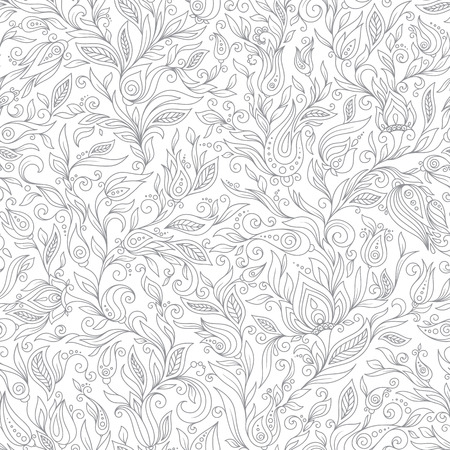Seamless Pattern. Paisley Flowers Illustration Design Elementsのイラスト素材
