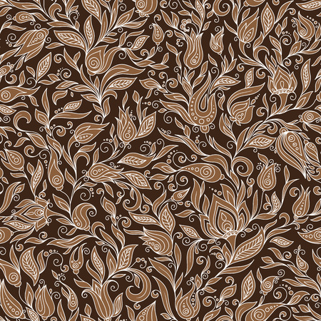 Seamless Pattern. Paisley Flowers Illustration Design Elementsのイラスト素材