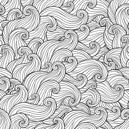 Seamless Pattern for coloring book. Ethnic, floral, retro, doodle, vector, tribal design element. Black and white background. Doodle vector background Henna paisley mehndi doodles design elementのイラスト素材