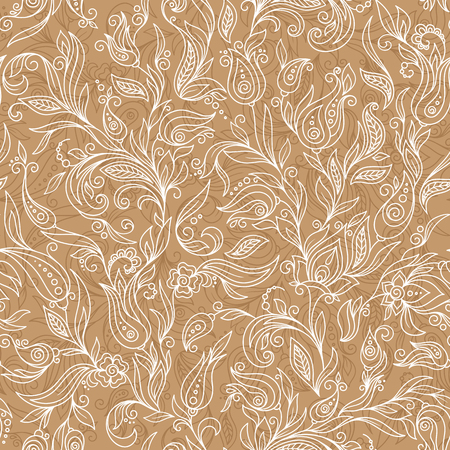 Seamless Pattern. Paisley Flowers Illustration Design Elementsの写真素材