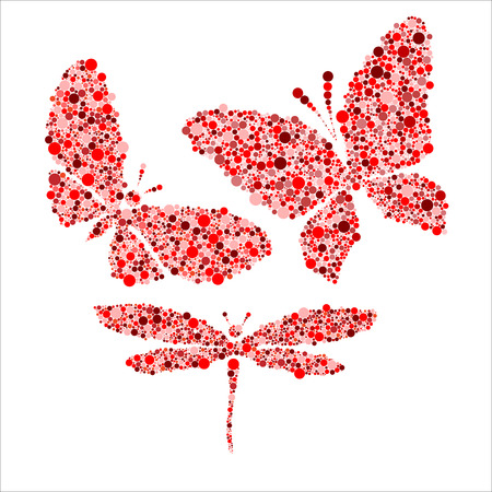 Butterfly from red dot. Design elementの写真素材