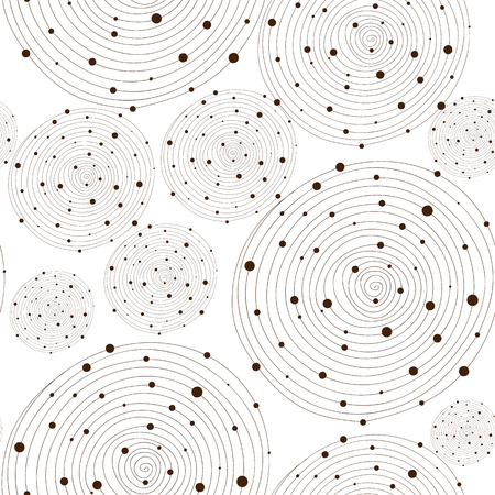Decorative spiral pattern. Raster seamless texture with drawn circles.の写真素材