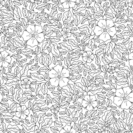 Pattern for coloring book. Ethnic, floral, retro, doodle, vector, tribal design element. Black and white background. Doodle vector background. Henna paisley mehndi doodles design tribal design elementのイラスト素材