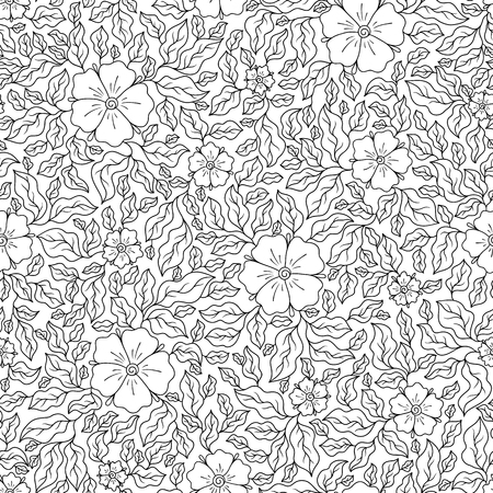 Pattern for coloring book. Ethnic, floral, retro, doodle, vector, tribal design element. Black and white background. Doodle vector background. Henna paisley mehndi doodles design tribal design elementのイラスト素材