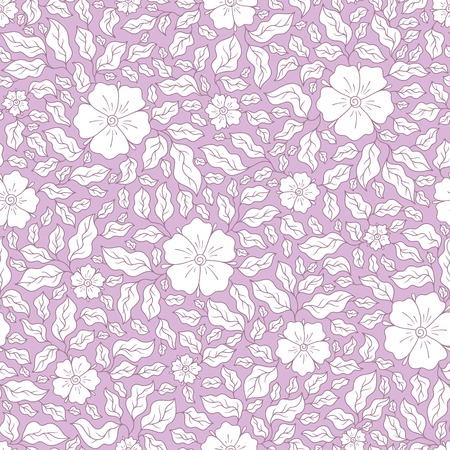 Vector illustration of seamless pattern with abstract flowers.Floral backgroundのイラスト素材
