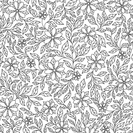Pattern for coloring book. Ethnic, floral, retro, doodle, vector, tribal design element. Black and white background. Doodle vector background. Henna paisley mehndi doodles design tribal design elementのイラスト素材