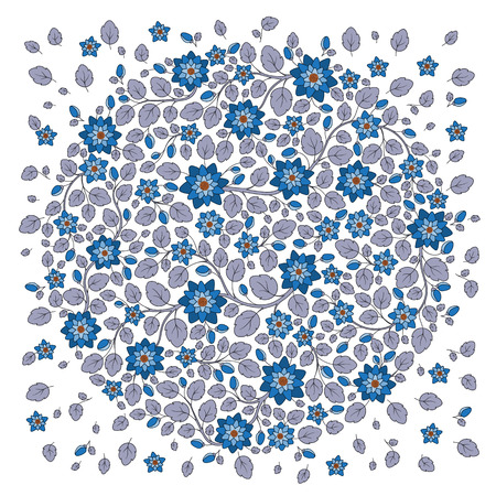 Vintage elegant background with a bouquet of flowers . Hand Drawn Ornament with Floral Wreath. Template for Greeting Card. Paisley Flowers Illustration Designのイラスト素材