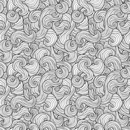 Seamless Pattern for coloring book. Ethnic, floral, retro, doodle, vector, tribal design element. Black and white background. Doodle vector background Henna paisley mehndi doodles design elementのイラスト素材