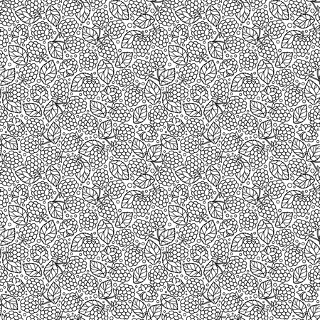 Elegant seamless pattern with hand drawn decorative raspberries, design elements. Can be used for invitations, greeting cards,coloring book, gift wrap, manufacturing. Food backgroundのイラスト素材