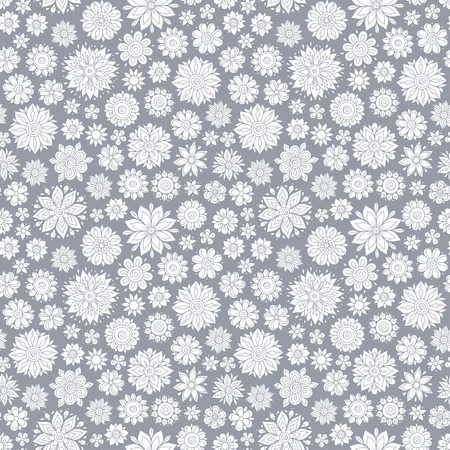 Seamless vector floral pattern, spring/summer backdrop. Hand drawn surface design with flowers in garden. Seamless texture can be used for wallpapers, pattern fills, surface textures.のイラスト素材