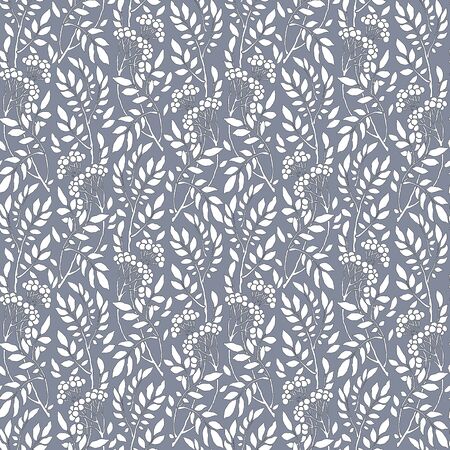 Seamless Art Deco vintage pattern with sprigs and berries.のイラスト素材