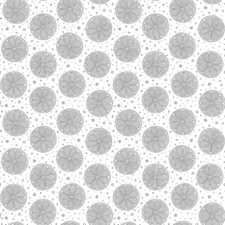 Seamless pattern with orange fruits on a white background.のイラスト素材