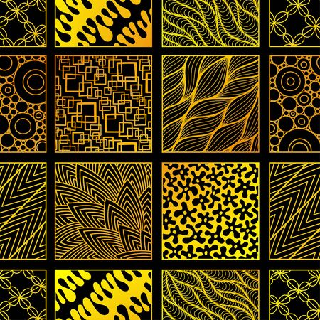 Vector  doodle tile pattern. Hand-drawn mosaic seamless  ornament.のイラスト素材