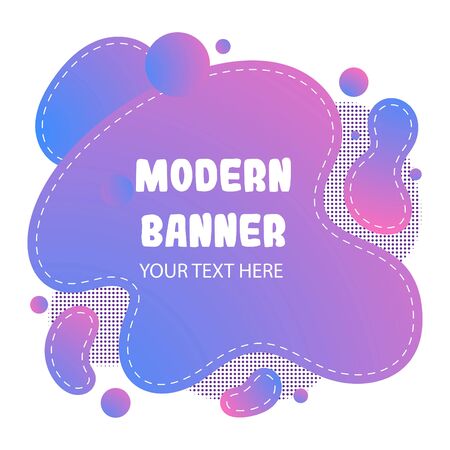 Gradient abstract banner  with flowing liquid shapes. Template for the designのイラスト素材