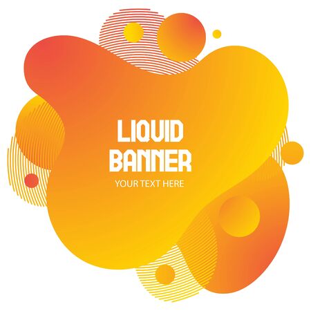 Gradient abstract banner  with flowing liquid shapes. Template for the designのイラスト素材