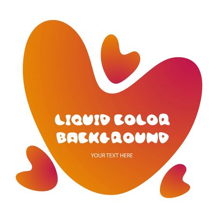 Liquid geometric background for banner, card design on Valentines day. Gradient bubble in the shape of a red heart. Fluid colorful abstractのイラスト素材