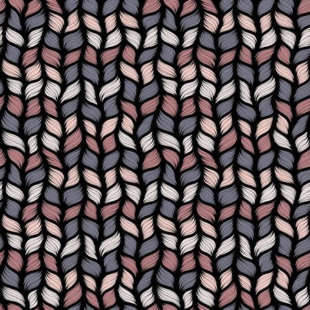 Brown heather marl tweed knit texture background. Blanket stitch seamless  pattern. Homespun faux woolen fabric structure textile. Yarn melange all over print.のイラスト素材