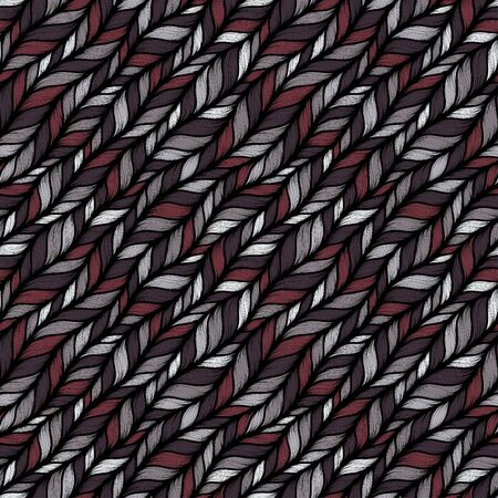 Brown heather marl tweed knit texture background. Blanket stitch seamless  pattern. Homespun faux woolen fabric structure textile. Yarn melange all over print.のイラスト素材