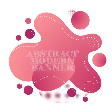 Gradient abstract banner  with flowing liquid shapes. Template for the design of a logo, flyer or presentation. のイラスト素材