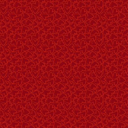 Red hearts seamless pattern. Valentine's day  illustration. Hand drawn background. Template illustrated for design card, gift paper, textile.のイラスト素材