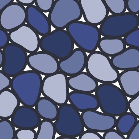 Hand drawn polka dot seamless pattern. Random geometric pebble wallpaper. Simple stones backdrop. Design for fabric, wrapping paper. Vector illustrationのイラスト素材