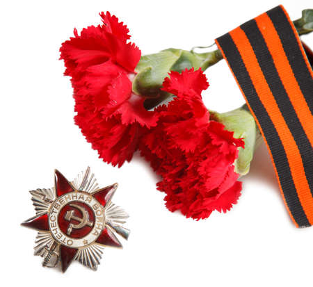 9 May concept. 1941-1945. Order of the Patriotic War in St. George's Ribbon. illustrative editorial....